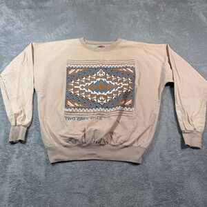 Vintage Quitman Longsleeve Shirt Mens‎ Large Beige Aztec Southwestern Cotton 80s